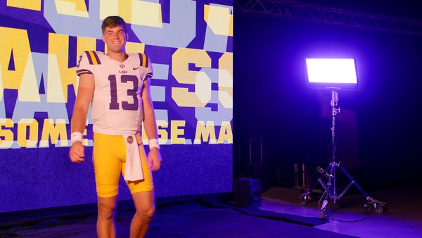 LSU Football player shot on the LED volume