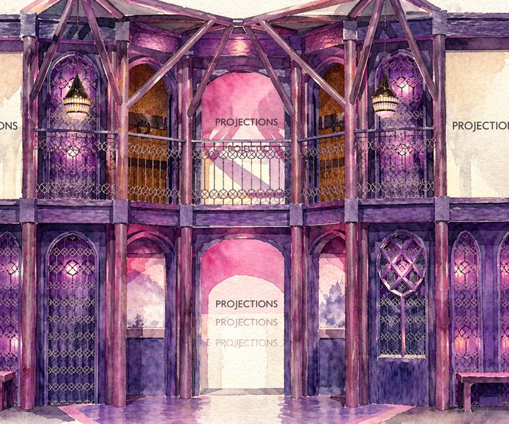 Scenic design for Dracula: A Comedy of Terrors