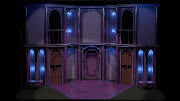 Model rendering showing the coffin reveal