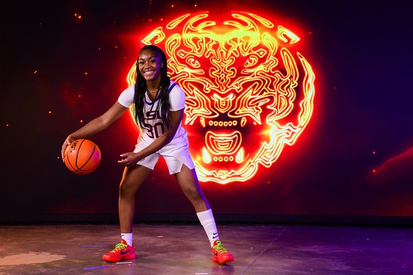 LSU Women's Basketball recruiting shoot in the LED volume